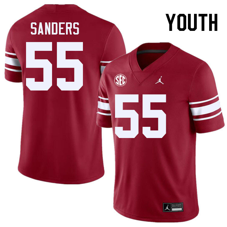 Youth #55 Ashton Sanders Oklahoma Sooners 2024 SEC Conference College Football Jerseys-Throwback